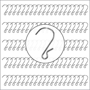 S Hooks, 1.69"L, 'Pinched End' Version, 100 Pack, Hang Clip Strip Merchandising Strips in Retail, at Home, Hang Jewelry, Kitchenware, Keys, & More in Households, SH-75