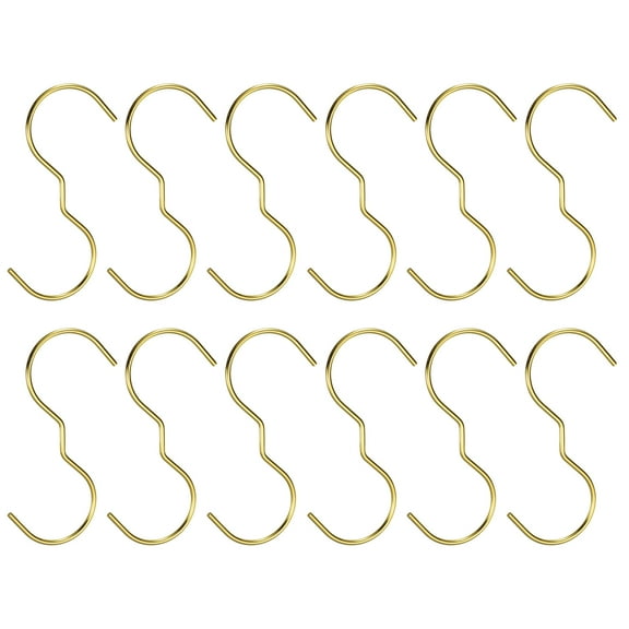 S Hooks, 12 Pack 150mm - Stainless Steel Large Size Hooks, Double Round S Shape Long Hanger Hook (Gold)