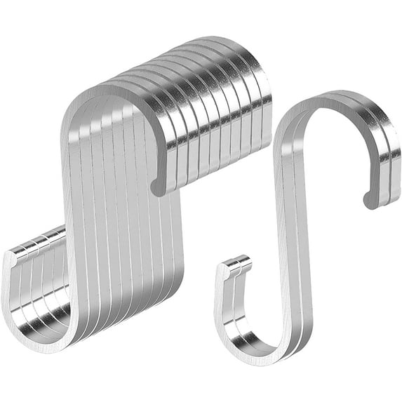 S Hooks, 12 Pack Aluminum S Shaped Hooks, 3.2-inch Lightweight S Hanging Hangers Hooks for Hanging Plants, Pots and Pans, Cups, Bags, Clothes, Towels