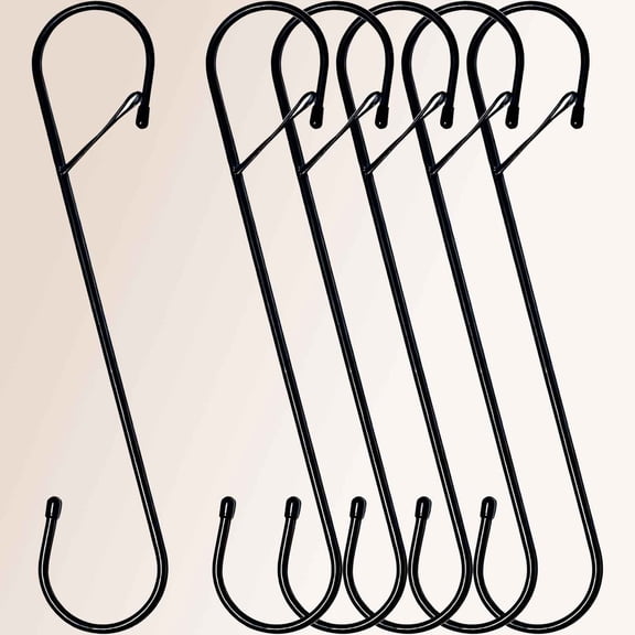 S Hooks Hanging Heavy Duty Large S Hooks with Safety Buckle, Long S Hook for Hanging Plant, Utility Hooks, Long Heavy Duty Hanging Hooks for Kitchen, Bathroom, Garden, Indoor, Outdoor
