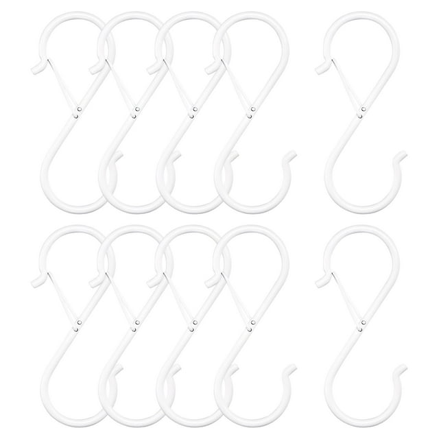 S Hooks for Hanging, 10Pcs 3.5 Inch Metal SShaped Hooks with Safety