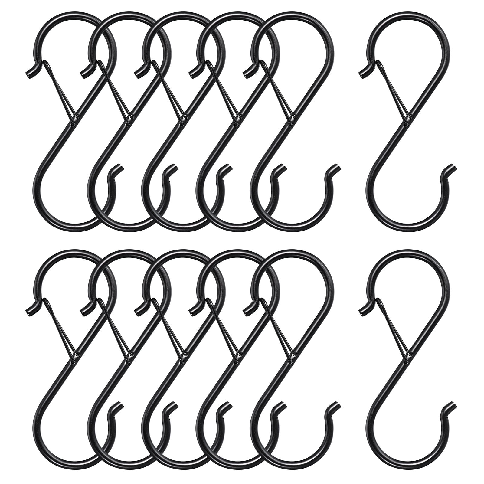 S Hooks for Hanging, 12Pcs 3.5 Inch - Metal S-Shaped Hooks with