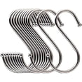 thumbnail image 1 of S Hooks for Hanging, Stainless Steel S Shaped S Hooks,Heavy Duty S Hooks Hanging Hooks for Hanging Plants, Clothes, Pot, Pan, Cups(Silver,6 Pack), 1 of 8
