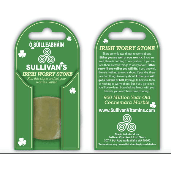 SILLEABHIN SULLIVANS Connemara Marble Worry Stone 100% Irish MADE IN IRELAND - 1 Unit Anxiety Stone for Stress Relief Meditation