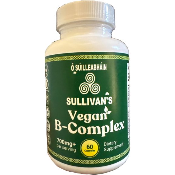 Vegan B-Complex 60 Vegetarian Capsules with Mega Dose of Vitamin B-12 at 2,000 mcg,1,000mcg of Biotin (Made in USA, Gluten Free, GMP Certified, Non-GMO, 3rd Party Lab Tested for Purity & Potency)