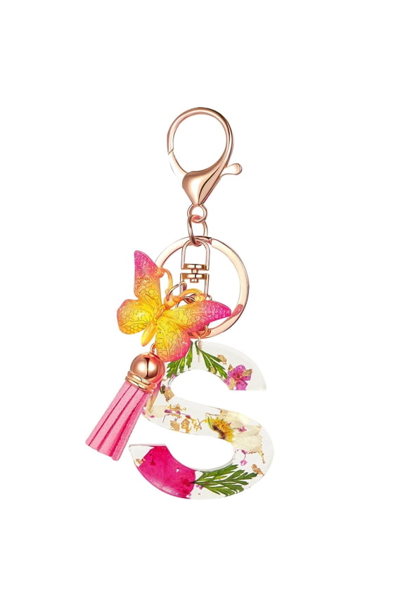 S Initial Letter Keychain Personalized Gift Accessory With Cute Style, Durable Plastic Material And Compact Design For Gift Giving And Special Occasions 2.0X1.0X0.5In 0.1Lb
