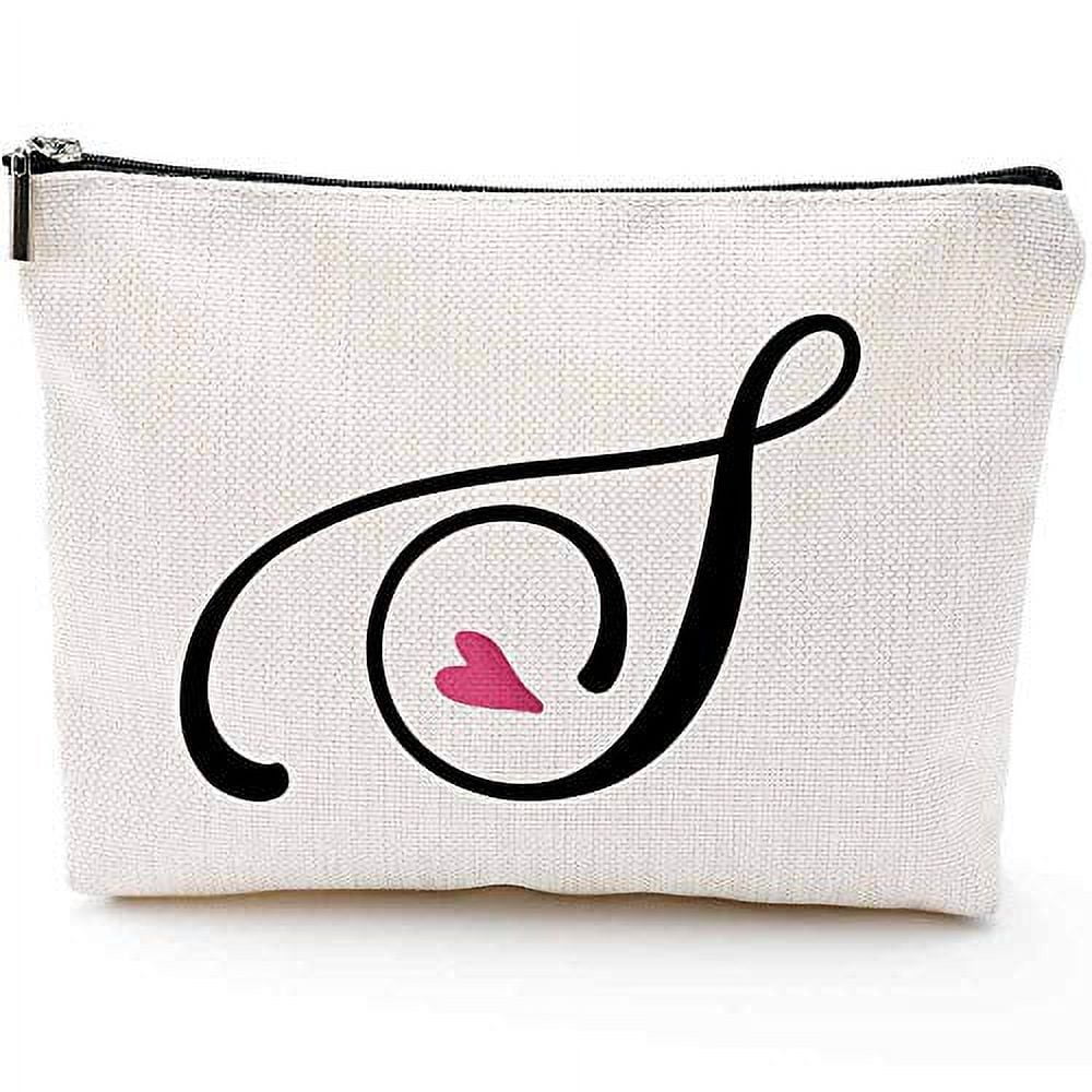 Personalized Name Heart Cotton Canvas Pencil Case and Travel Pouch