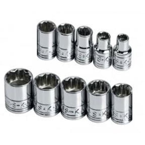 S-K Hand Tool SK1340 Socket 0.25 In. Dr Standard 12 Point Mt 10 Piece Set