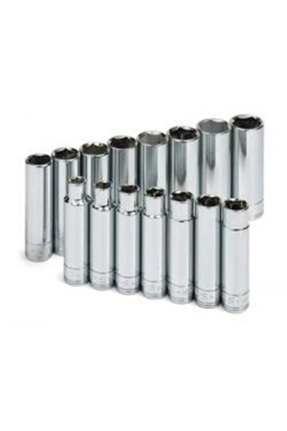 Hand Tool Set Socket 0.5 Drive Deep 6Pt 15 Piece