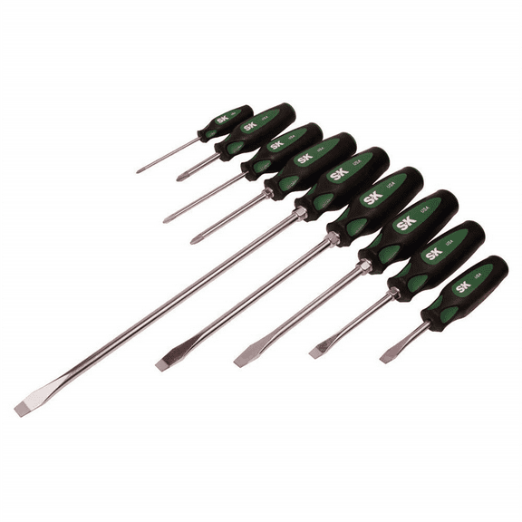 S K Hand Tools 9 Pc. Screwdriver Set Combination Suregrip