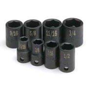 S K Hand Tools SKT4058 .38in. Drive 6 Point Impact Socket Set - 8 Pieces