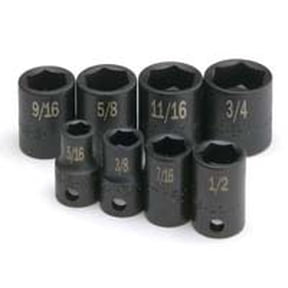 S K Hand Tools SKT4058 .38in. Drive 6 Point Impact Socket Set - 8 Pieces
