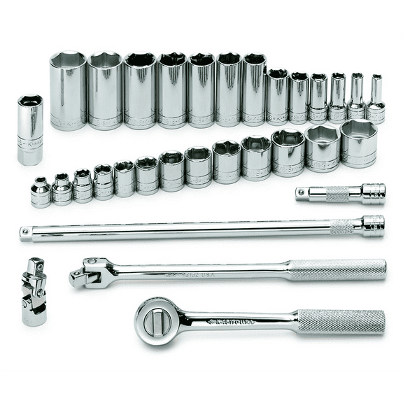 S K Hand Tools Set Skt 3/8Dr 6Pt Fr32Pc