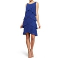 thumbnail image 1 of S. L. Fashions Women's Blue Sleeveless Shift Dress, 10, 1 of 2