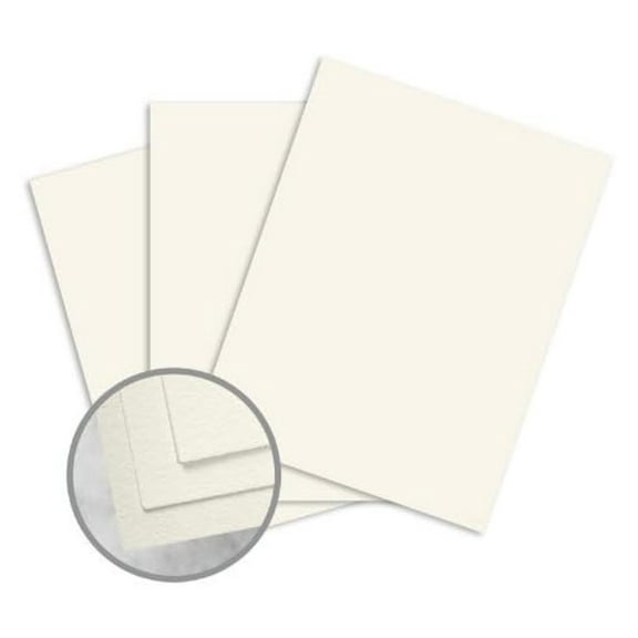 'S LETTRA Pearl White Card Stock - 8 1/2 x 11 in 110 lb Cover Lettra 100% Cotton 125 per Package