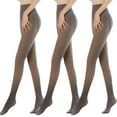 thumbnail image 1 of JGTDBPO 3 Pice Fleece Lined Tights Sheer For Women Fake Translucent Warm Pantyhose Leggings Sheer Thick High Waist Elastic Tights For Winter, 1 of 1
