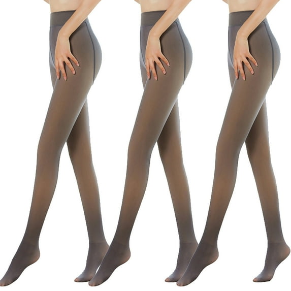 JGTDBPO 3 Pice Fleece Lined Tights Sheer For Women Fake Translucent Warm Pantyhose Leggings Sheer Thick High Waist Elastic Tights For Winter