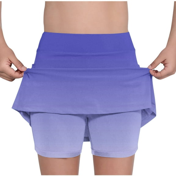 S LUKKC LUKKC Athletic Shorts for Kid Girls Elastic Waist Casual Leggings Lightweight Active Shorts Running Workout Shorts with Lined Underpants Skirts Hiking Gym Outdoors Summer Clothes