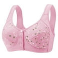 thumbnail image 1 of Fsgntruao Front Button Bras for Women Plus Size Front Closure Bras Full Coverage No Underwire Bras for Seniors Wireless Front Close Push Up Bra Comfort Support Sleeping Everyday Bras, 1 of 2
