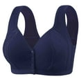 thumbnail image 1 of S LUKKC LUKKC Front Button Bras for Women Plus Size Front Closure Bras Full Coverage No Underwire Bras for Seniors Wireless Front Close Push Up Bra Comfort Support Sleeping Everyday Bras, 1 of 2