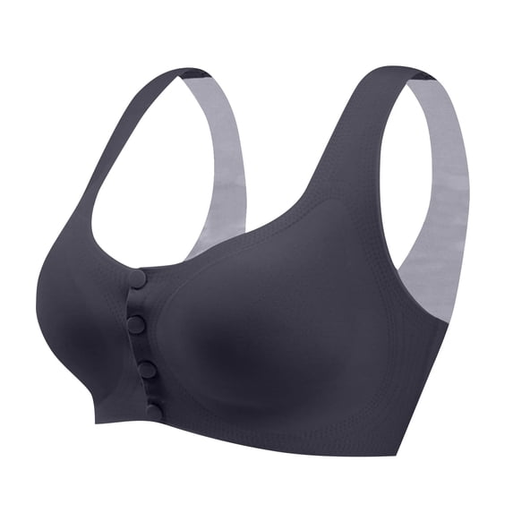 Fsgntruao Front Closure Bras for Women Plus Size Front Button Bras Full Coverage No Underwire Wireless Push Up Bra Comfort Sleeping Bra Everyday Bras