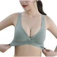 thumbnail image 1 of S LUKKC LUKKC Front Closure Bras for Women Plus Size Front Button Bras Full Coverage No Underwire Wireless Push Up Bra Comfort Sleeping Bra Everyday Bras, 1 of 9