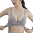 thumbnail image 1 of S LUKKC LUKKC Front Closure Bras for Women Plus Size Front Button Bras Full Coverage No Underwire Wireless Push Up Bra Comfort Sleeping Bra Everyday Bras, 1 of 9