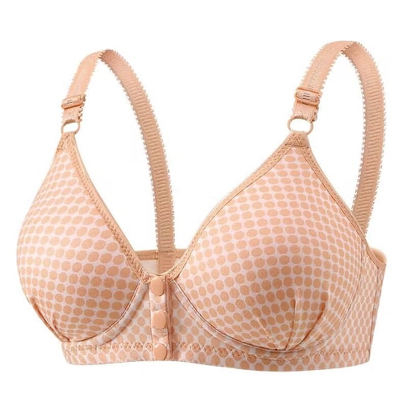 S LUKKC LUKKC Front Closure Bras for Women Post Surgery Brassiere No Underwire Comfort Wireless Snap Closing Everyday Bra Front Button Bras Cotton Sleep Front Buckle Corset Bra
