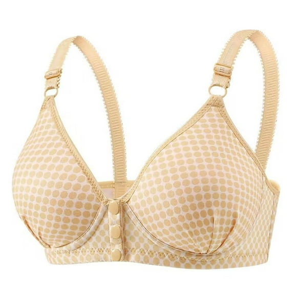 S LUKKC LUKKC Front Closure Bras for Women Post Surgery Brassiere No Underwire Comfort Wireless Snap Closing Everyday Bra Front Button Bras Cotton Sleep Front Buckle Corset Bra