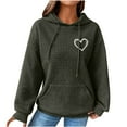 thumbnail image 1 of S LUKKC LUKKC Hoodies Sweatshirt for Women Casual Long Sleeve Round Neck Drawstring Waffle Pullover Tops Blouse Loose Hooded Sweatshirt with Pocket Fall Fashion Outfits 2025, 1 of 4