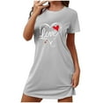 thumbnail image 1 of Fsgntruao Nightgowns for Women Short Sleeve Sleepshirt Round Neck Loose Breathable Comfortable wear Nightshirt Above The Knee Sleep Dress Casual Sleepwear Home Dress, 1 of 5