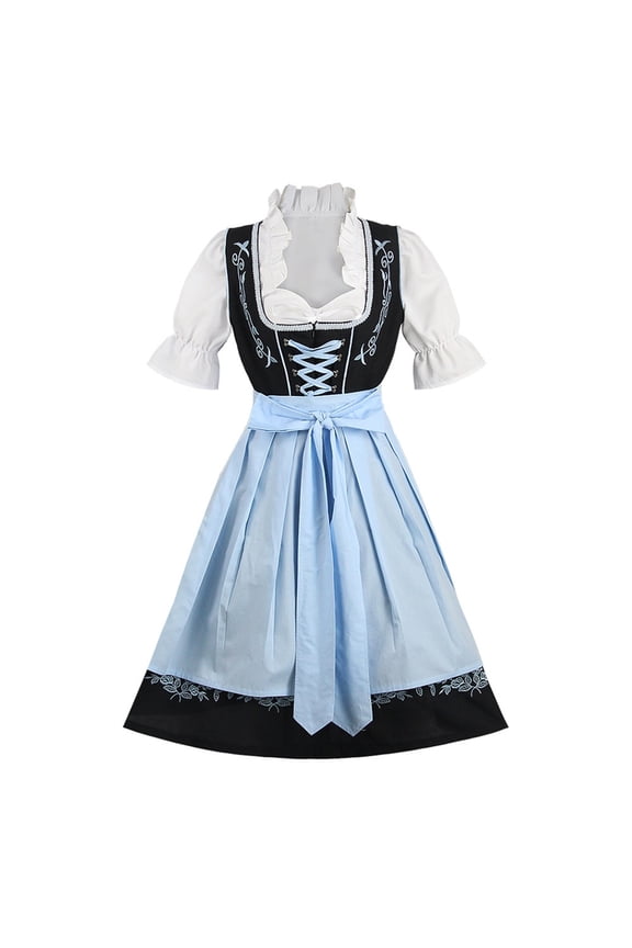 Oktoberfest Costume for Women Dirndl Dresses Set German Oktoberfest Dress Up Outfits Bavarian Costume for Halloween Carnival Cosplay Dress Set