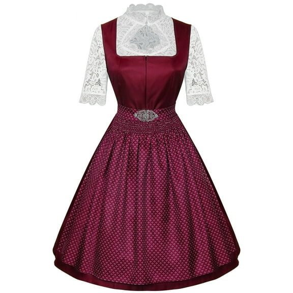 S LUKKC LUKKC Oktoberfest Costume for Women Dirndl Dresses Set German Oktoberfest Dress Up Outfits Bavarian Costume for Halloween Carnival Cosplay Dress Set