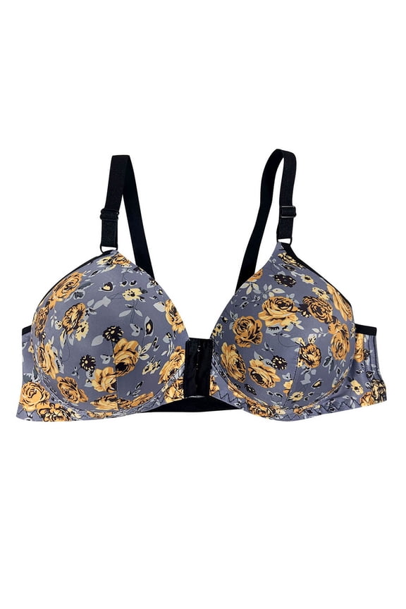 Plus Size Front Close Shaping Wirefree Bras for Women Post-Surgery Front Closure Brassiere Comfort Full-Coverage Bralette Wireless Adjustable Bra Everyday Underwear