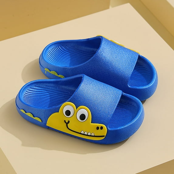 S LUKKC LUKKC Slippers for Kids Indoor and Outdoor, Non-slip Quick Dry Shower Slides Pool Bathroom Sandals Thick Sole EVA Soft Sandals Open Toe Cushioned Pillow Sandals for Girls and Boys