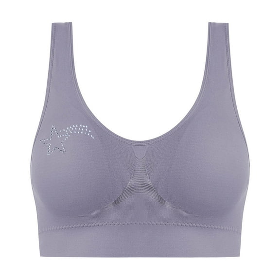 S LUKKC LUKKC Sports Bras for Women Plus Size No Underwire Push Up Bra Seamless Wireless Bralettes Ladies Traceless Comfortable No Steel Ring Breathable Gathering Underwear Everyday Bras