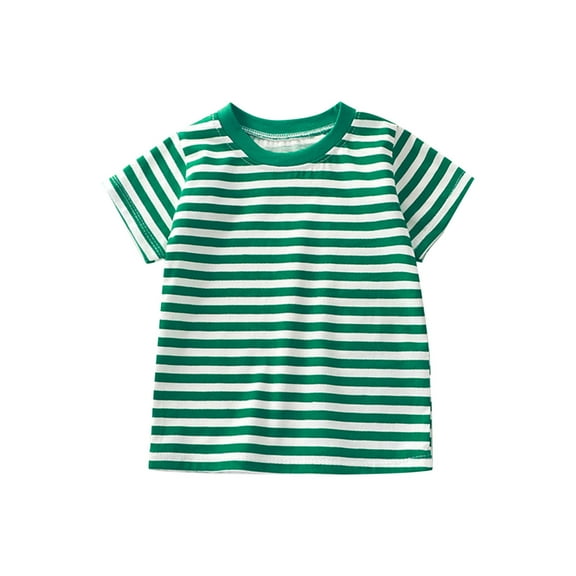 S LUKKC LUKKC Summer Tops for Kids Girls Casual Striped Stretch Basic Tee Shirts Tops Short Sleeve Round Neck Cute Blouse Tunic Top for Beach Vacation