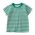 thumbnail image 1 of Fsgntruao Summer Tops for Kids Girls Casual Striped Stretch Basic Tee Shirts Tops Short Sleeve Round Neck Cute Blouse Tunic Top for Beach Vacation, 1 of 5