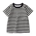 thumbnail image 1 of Fsgntruao Summer Tops for Kids Girls Casual Striped Stretch Basic Tee Shirts Tops Short Sleeve Round Neck Cute Blouse Tunic Top for Beach Vacation, 1 of 5