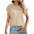 thumbnail image 1 of Fsgntruao Summer Tops for Women Casual Crewneck Batwing Half Sleeve T-Shirts Solid Color Loose Fit Cute Basic Flowy Tops Tees Blouses, 1 of 6