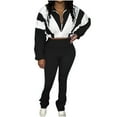 thumbnail image 1 of S LUKKC LUKKC Two Piece Sets for Women Fall Outfits Long Sleeve Top Wide Leg Pant Tracksuits for Vacation Travel Outfits Womens Casual Loungewear Two Pcs Matching Set, 1 of 7