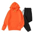 thumbnail image 1 of S LUKKC LUKKC Two Piece Sweatsuit for Men 2 Piece Outfits Solid Color Casual Loose Tracksuits with Pocket Drawstring Long Pants Sweatshirt Long Sleeve Hooded Set, 1 of 6