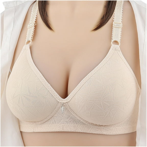 Fsgntruao Wireless Bras for Women Plus Size Full Coverage No Underwire Wireless Push Up Bra with Adjustable Strap Comfort Sleeping Bra Everyday Bras
