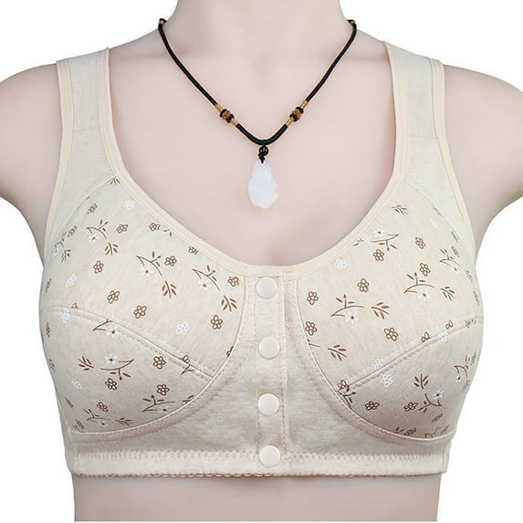 S LUKKC LUKKC Womens Front Closure Full Coverage Wireless Bra Seamless Push Up Bralettes Lightly Lined Comfort Breathable Underwear Birthday Day Gifts for Women