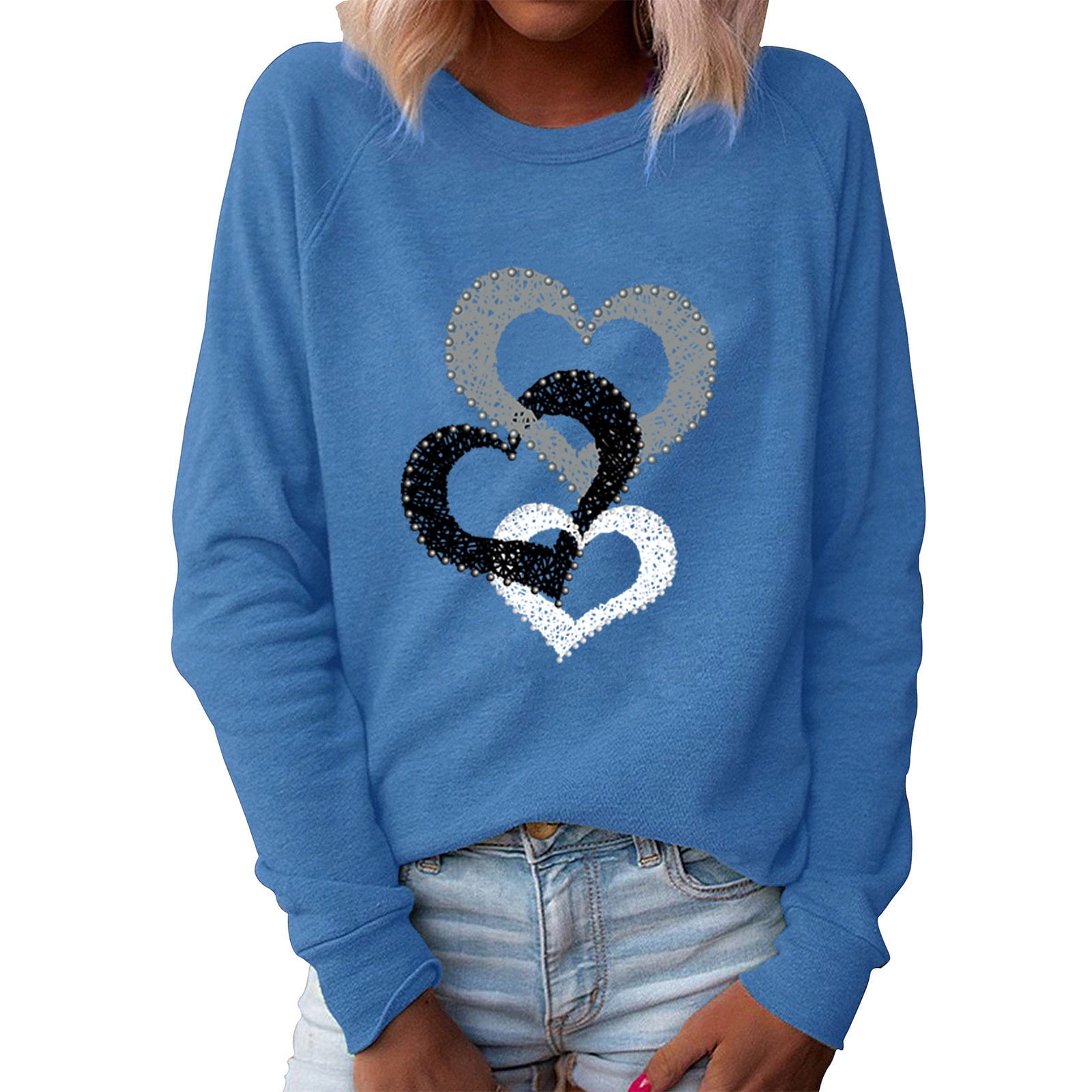 Women's Love Valentine's Day Round Neck Knitted Sweater