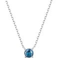 thumbnail image 1 of S.Leaf Beautiful 1 Carat Round Cut -Blue Topaz - December Birthstone Solitaire Pendant Necklace in S925 Sterling Silver Plated, Female, Adul, 1 of 5