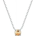 thumbnail image 1 of S.Leaf Beautiful 1 Carat Round Cut - Citrine- Nov Birthstone Solitaire Pendant Necklace in S925 Sterling Silver Plated, Female, Adul, 1 of 5