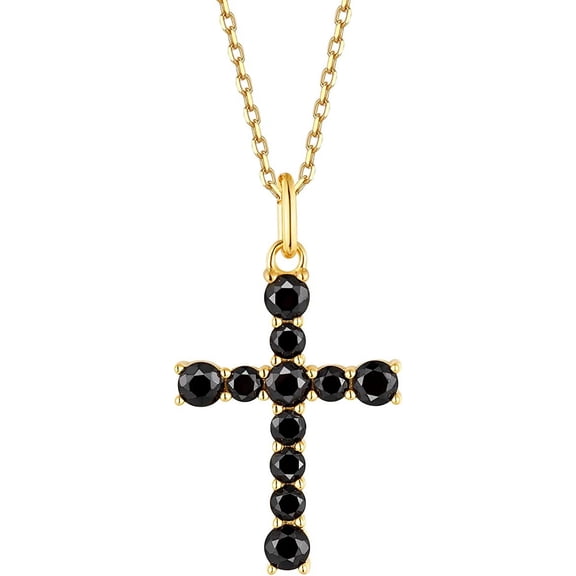 S.Leaf Cross Necklace for Women Cross Chain Necklace Sterling Silver Cubic Zirconia Gold Cross Necklace Simple Dainty Necklace Anniversary Birthday Gifts for Women