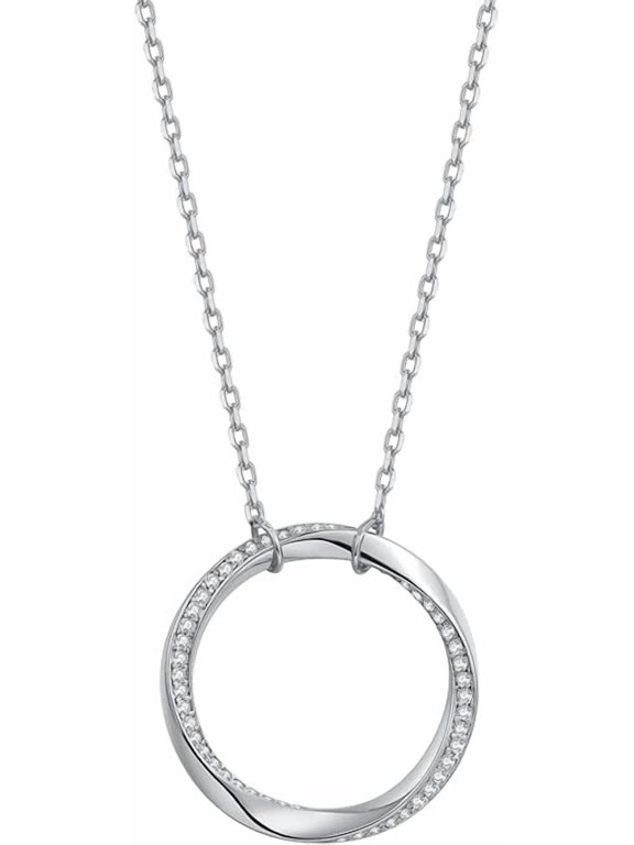 Dainty Circle Pendant Necklace for Women 14K Gold Plated Circle Interlock Friendship Sister Mother Daughter Necklace Birthday/Christmas Jewelry Gifts
