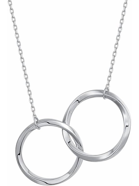 Dainty Circle Pendant Necklace for Women 14K Gold Plated Circle Interlock Friendship Sister Mother Daughter Necklace Birthday/Christmas Jewelry Gifts